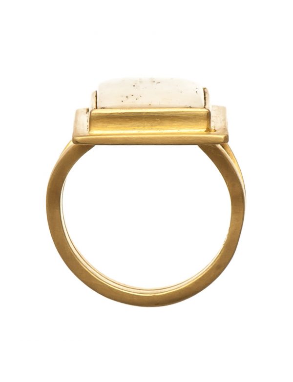 Bone & Gold Dress Ring