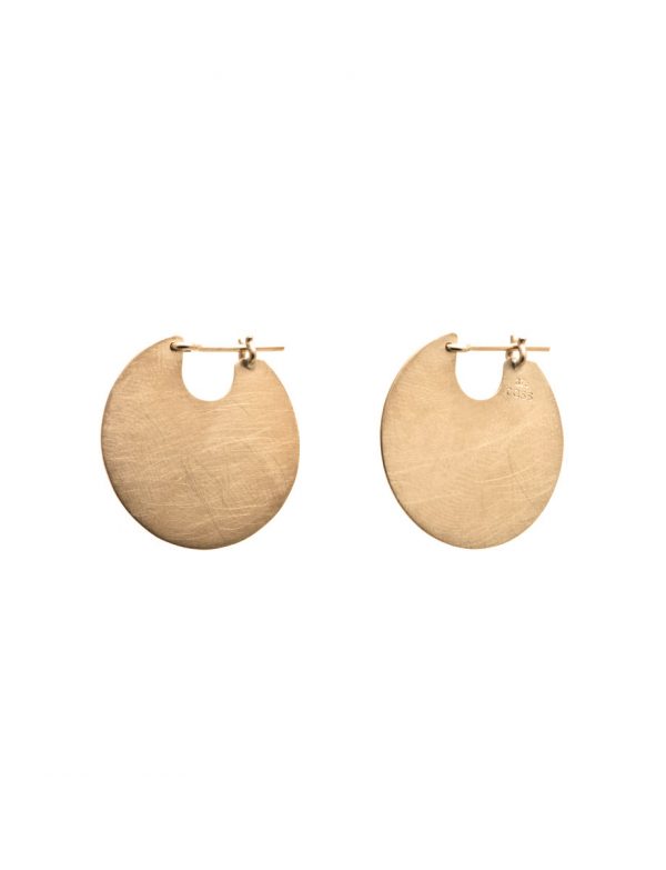 Small U Disc Earrings – Gold