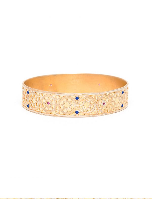 Italy Bangle – Ruby & Lapis Lazuli