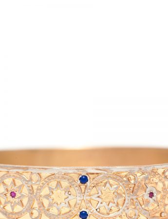 Italy Bangle – Ruby & Lapis Lazuli