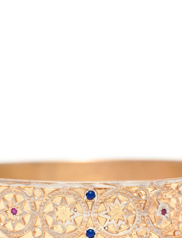 Italy Bangle – Ruby & Lapis Lazuli