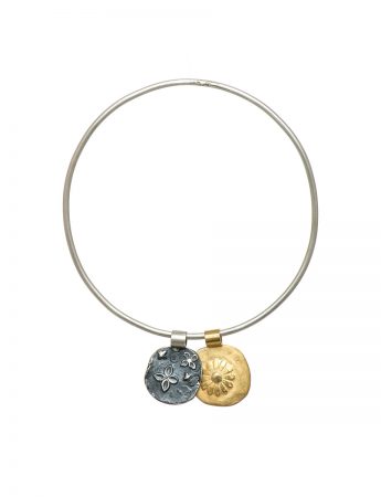 Two Circle Flowers Bracelet – Gold & Black