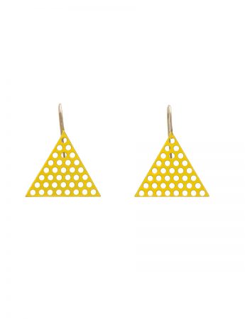 Yellow Powdercoated Triangle Earrings