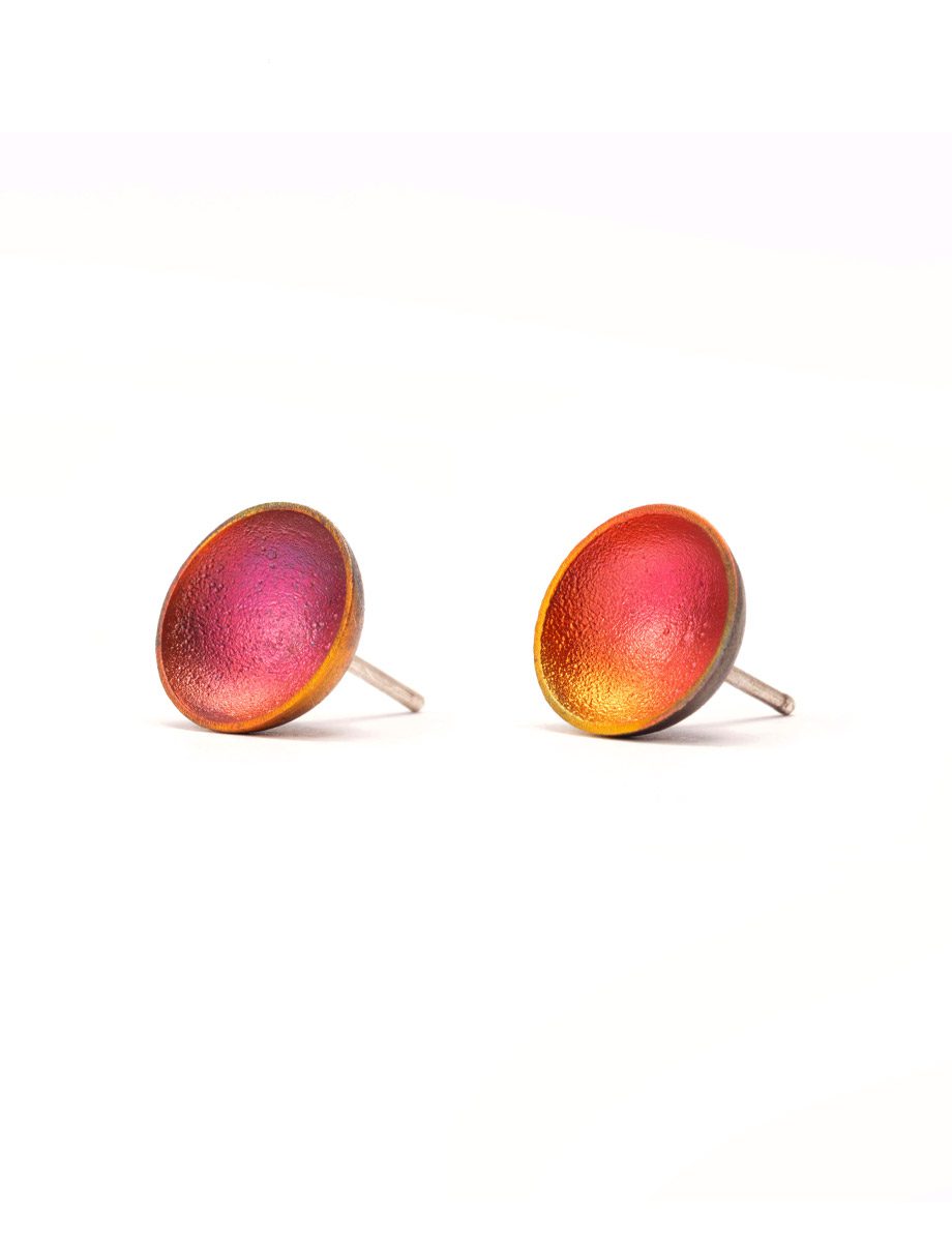 Pink Contemporary Handmade Dome Stud Earrings e.g.etal Melbourne