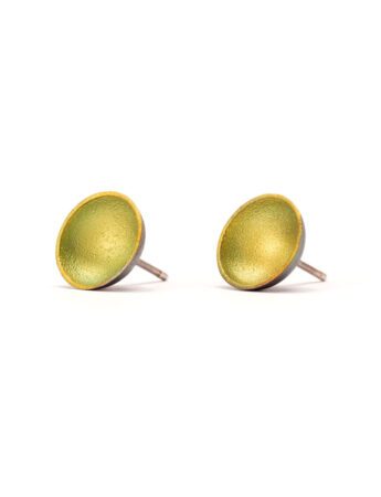 Dome Stud Earrings – Green & Yellow