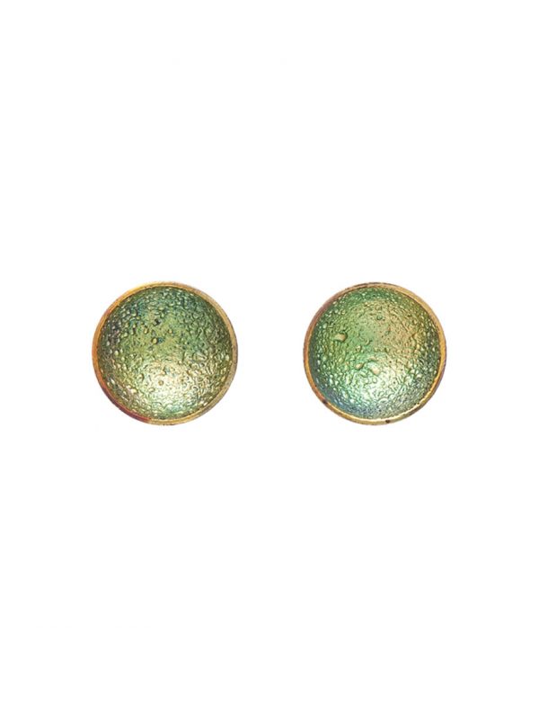 Dome Stud Earrings – Green & Yellow