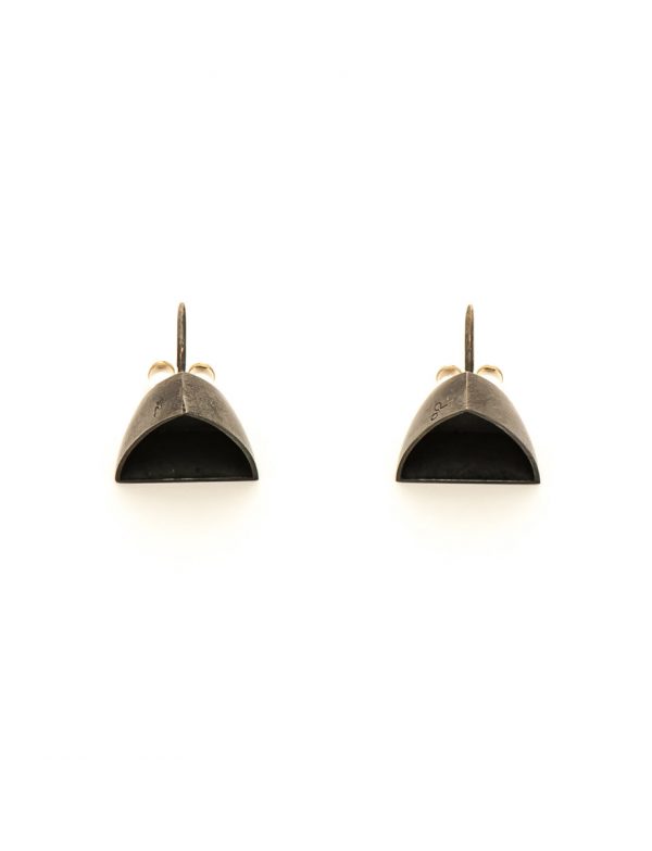 Boat Stud Earrings – Oxidised Silver