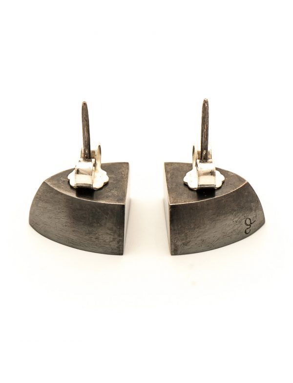 Boat Stud Earrings – Oxidised Silver
