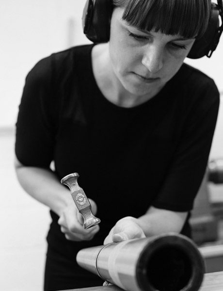 Phoebe Porter working in her studio