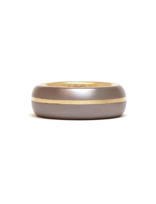 Stripe Ring – Tantalum & Gold