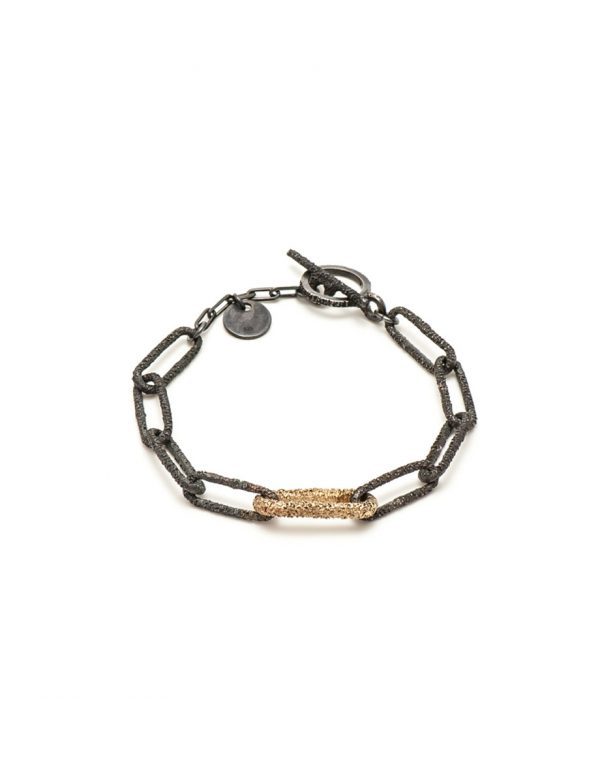Lost Links Bracelet – Oxidised Silver & Gold