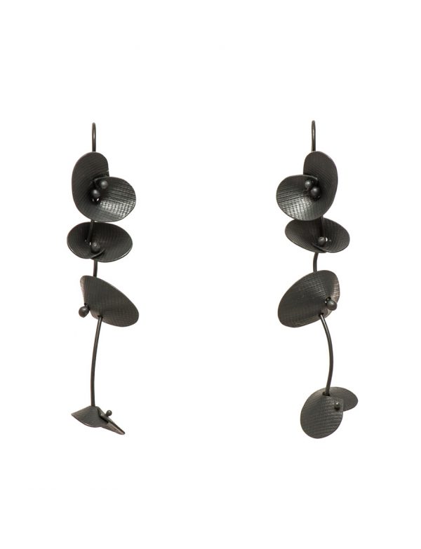 Long Orchid Earrings – Black