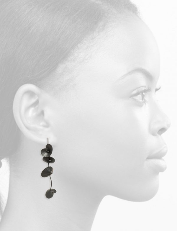 Long Orchid Earrings – Black