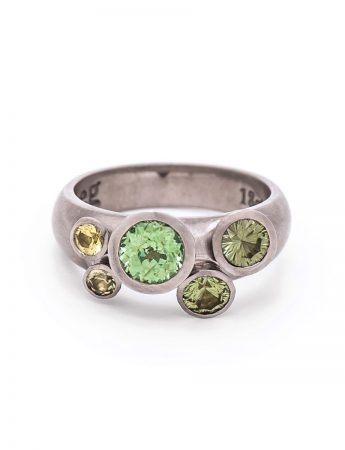 Clover Ring – Tourmaline & Sapphire