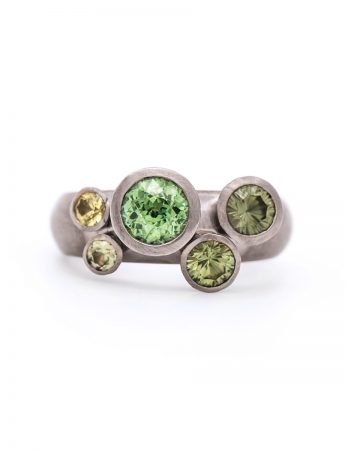 Clover Ring – Tourmaline & Sapphire