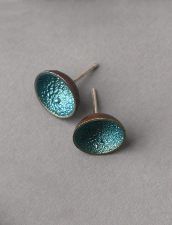 Dome Stud Earrings – Blue