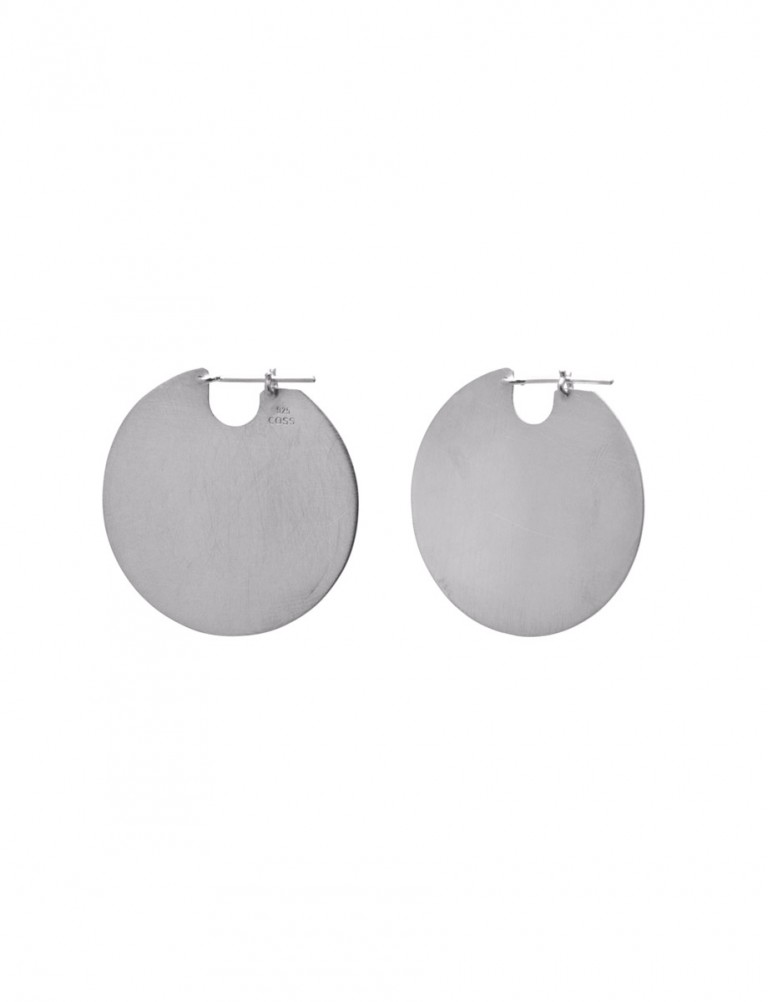 Medium U Disc Earrings – Silver