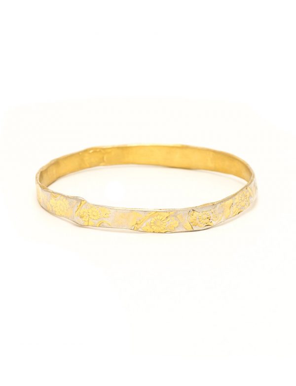 Flowers Bangle – Gold Plated