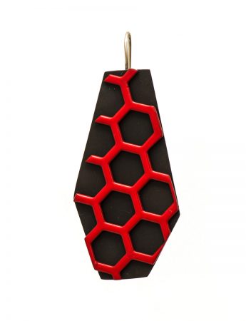 Red Hexagon Earrings