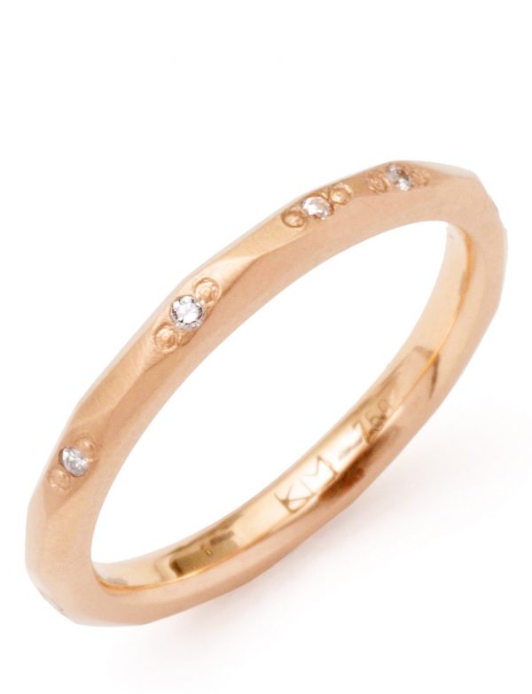 Faceted Diamond Band – Matte Rose Gold