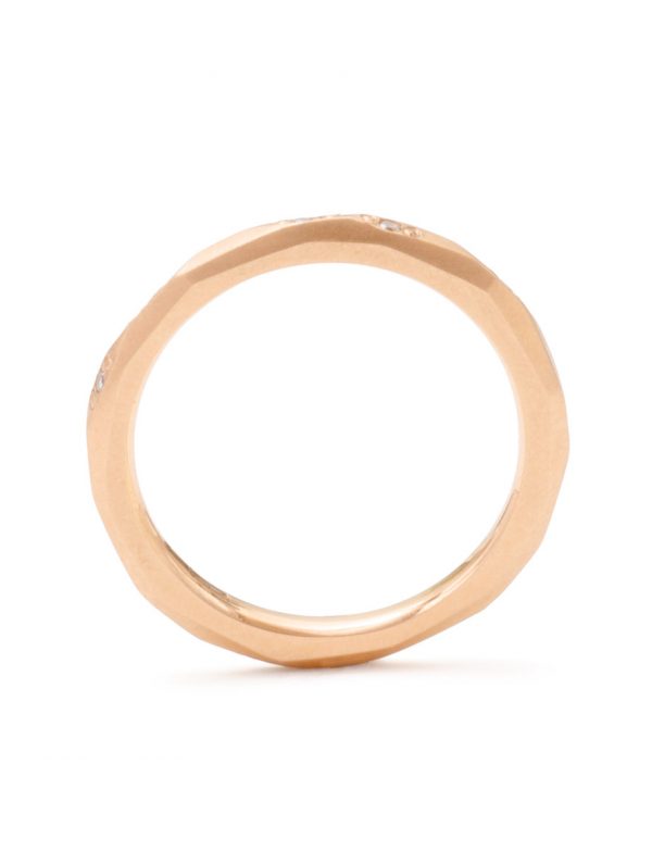 Faceted Diamond Band – Matte Rose Gold