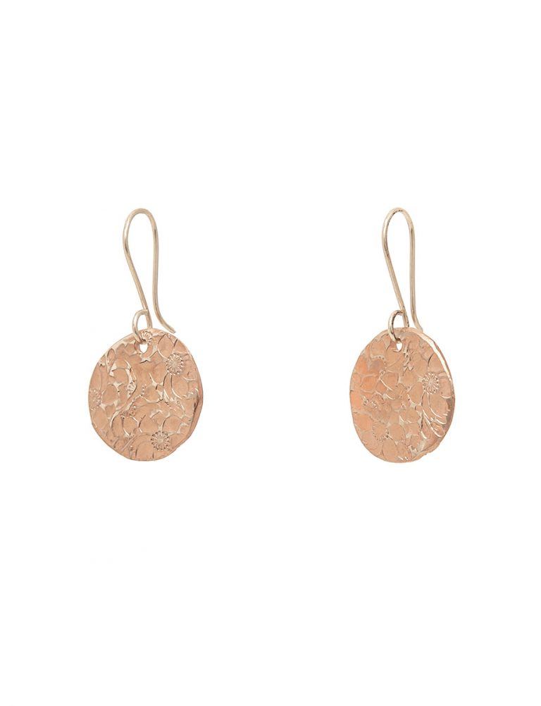 Large Japanese Flower Earrings – Rose Gold Plated