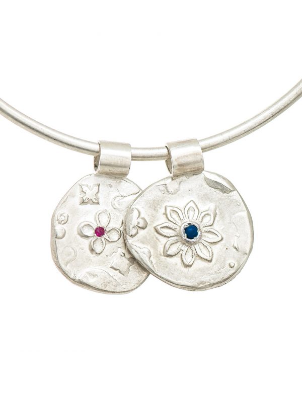 Two Circle Flowers Bracelet – Silver