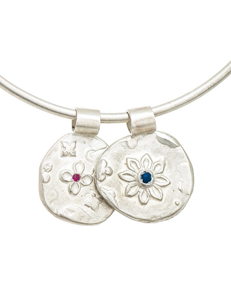 Two Circle Flowers Bracelet – Silver