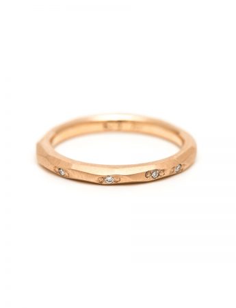 Faceted Diamond Band – Matte Rose Gold