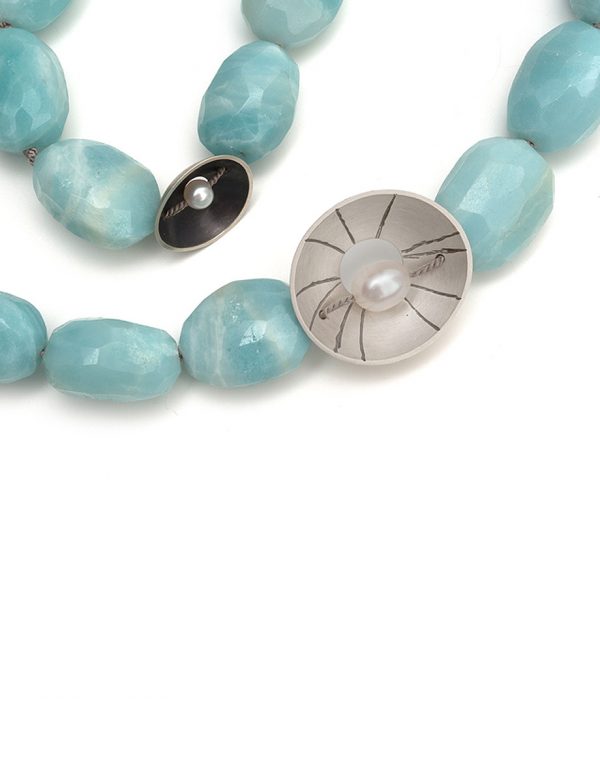 Aqua Amazonite double periwinkle necklace