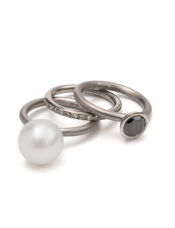 Black And White Stack Ring