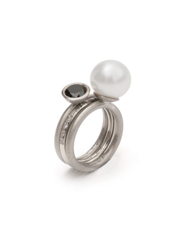 Black And White Stack Ring