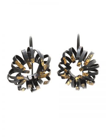 Banksia Hook Earrings – Black & Gold