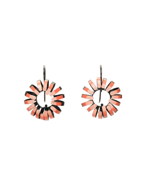 Banksia Hook Earrings – Black & Pink