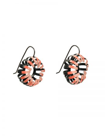 Banksia Hook Earrings – Black & Pink