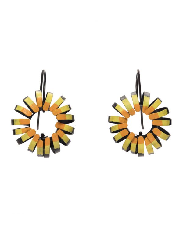Banksia Hook Earrings – Black & Yellow