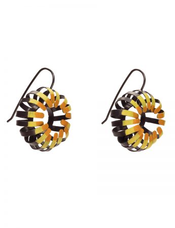 Banksia Hook Earrings – Black & Yellow