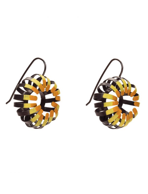 Banksia Hook Earrings – Black & Yellow