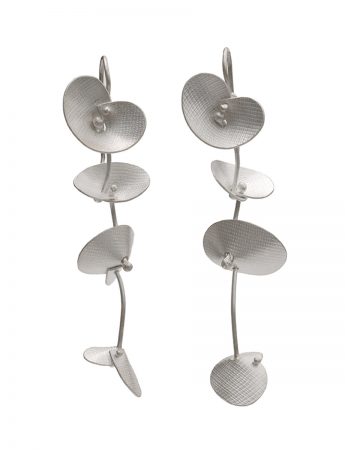 Long Orchid Earrings – Silver