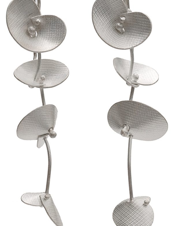 Long Orchid Earrings – Silver
