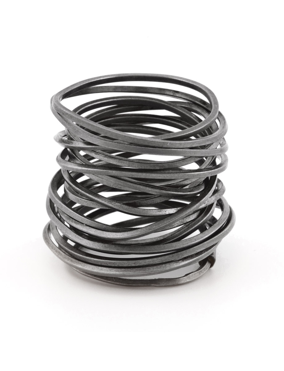 Blackened Silver Ultracoil Ring | e.g.etal | Melbourne
