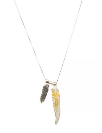 Double Leaf Pendant – Silver & Gold