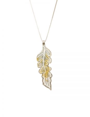 Single Leaf Pendant – Silver & Gold