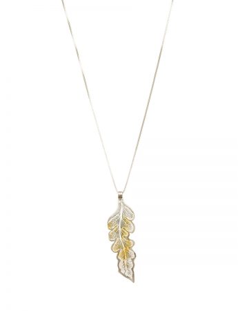 Single Leaf Pendant – Silver & Gold