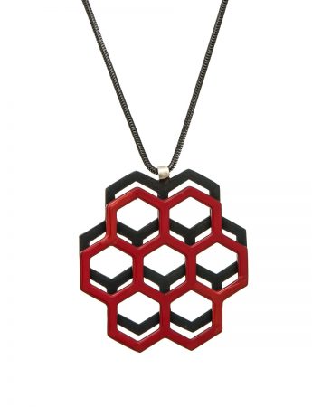 Honeycomb Pendant – Red & Black