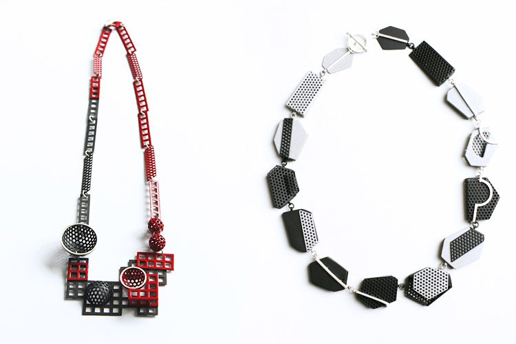 Two necklaces from Jin Ah Jo's Ohmae Bulmang exhibition