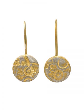 Japanese Flower Earrings – Gold Plate