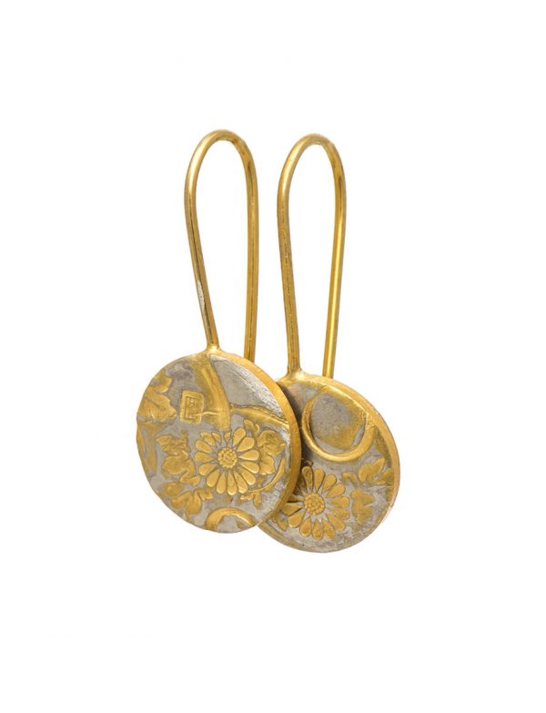 Japanese Flower Earrings – Gold Plate