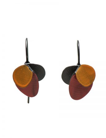 Violet Hook Earrings – Red & Orange