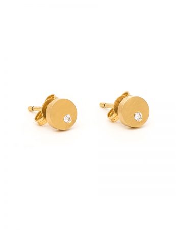 Disc Diamond Earrings – Yellow Gold